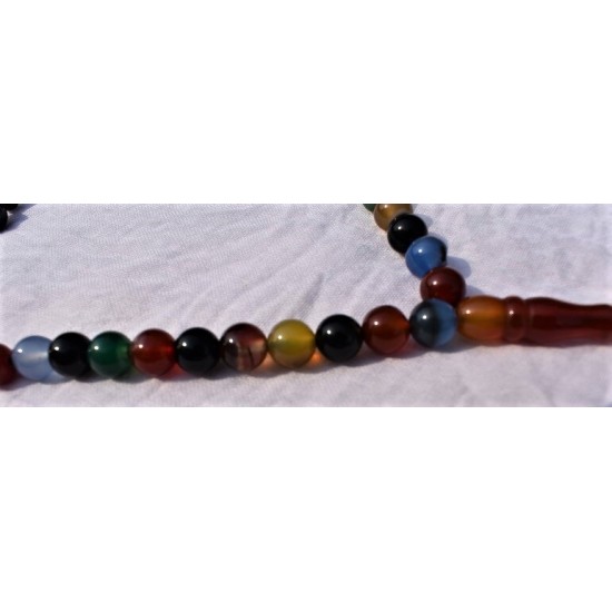 Aqeeq Carnelian Multi-color 100 beads 