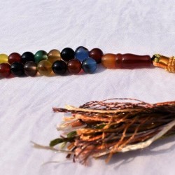 Aqeeq Carnelian Multi-color 100 beads 