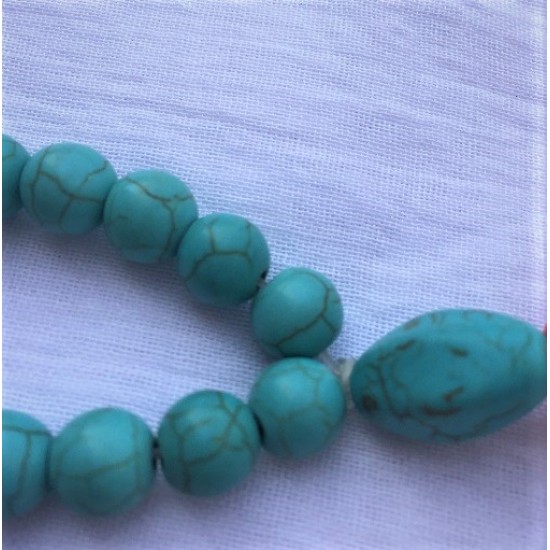 Blue Turquoise [Feroza] Bead 100 8MM