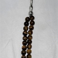 Real Brown Marble Prayer Beads Size 10 Mm Counts 33