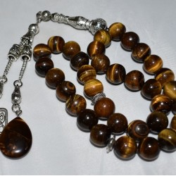 Real Brown Marble Prayer Beads Size 10 Mm Counts 33