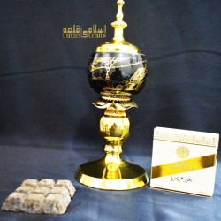 Black Golden Ceramic Incense Burner - Non-electric