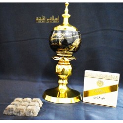 Black Golden Ceramic Incense Burner - Non-electric