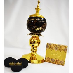 Black Golden Ceramic Incense Burner - Non-electric