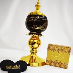 Black Golden Ceramic Incense Burner - Non-electric