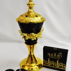 Black Golden Incense Burner - Non-electric