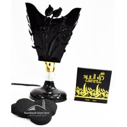 Black Metal Traditional Design Incense Burner - Electric