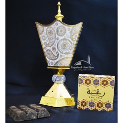 White Golden Metal Electric Incense Burner 