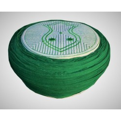 Handmade Green Nalain Imama Hat 7 Meters Green Wrapping on White Cap