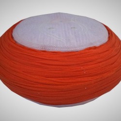 Handmade Green Nalain Imama Hat 9 Meters Orange Wrapping on White Cap