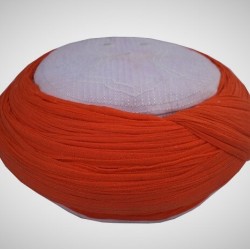 Handmade Green Nalain Imama Hat 9 Meters Orange Wrapping on White Cap