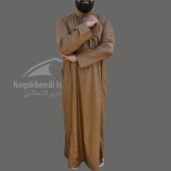 Stylish Brown Thobe in Premium Shiny Turbo Fabric
