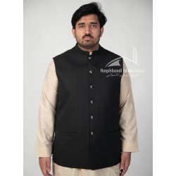 Men’s Black Waistcoat – Premium Suiting | Traditional Pakistani Vest Coat