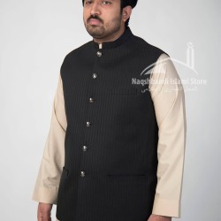 Men’s Black Waistcoat – Premium Suiting | Traditional Pakistani Vest Coat