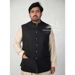 Men’s Black Waistcoat – Premium Suiting 3-Pocket Traditional Vest Coat