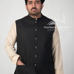 Men’s Black Waistcoat – Premium Suiting 3-Pocket Traditional Vest Coat