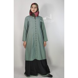 Modest Duster Shirt & Skirt Set – Teal Green & Black | Elegant Two-Piece Modest Outfit
