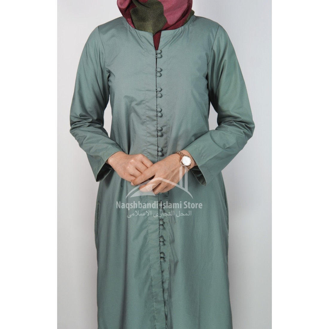 Modest Duster Shirt & Skirt Set – Teal Green & Black