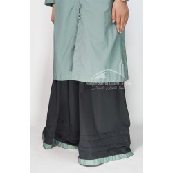 Modest Duster Shirt & Skirt Set – Teal Green & Black | Elegant Two-Piece Modest Outfit