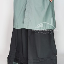 Modest Duster Shirt & Skirt Set – Teal Green & Black | Elegant Two-Piece Modest Outfit