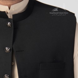 Men’s Black Waistcoat – Classic 3-Pocket Suiting Vest Coat