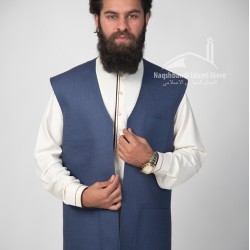 Men’s Royal Blue Vest Coat – Premium Tropical Suiting | Islamic Waistcoat