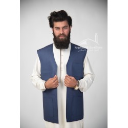 Men’s Royal Blue Vest Coat – Premium Tropical Suiting Traditional Waistcoat