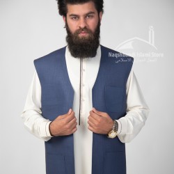 Men’s Royal Blue Vest Coat – Premium Tropical Suiting Traditional Waistcoat