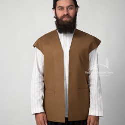 Traditional Turkish-Style Brown Waistcoat – Wide Shoulder Vest
