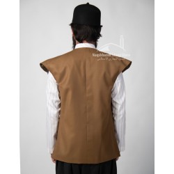 Traditional Turkish-Style Brown Waistcoat – Wide Shoulder Vest