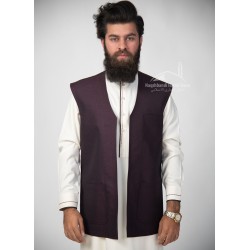 Elegant Plain Maroon Waistcoat – Classic Sleeveless Vest for Men