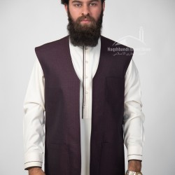 Elegant Plain Maroon Waistcoat – Classic Sleeveless Vest for Men