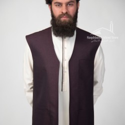 Elegant Plain Maroon Waistcoat – Classic Sleeveless Vest for Men
