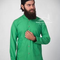 Sufi Muslim Casual Shirt – Light Green Spiritual Wear for Men