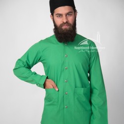 Sufi Muslim Casual Shirt – Light Green Spiritual Wear for Men