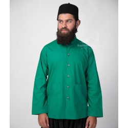 Sufi Muslim Casual Shirt – Green Spiritual Attire for Men