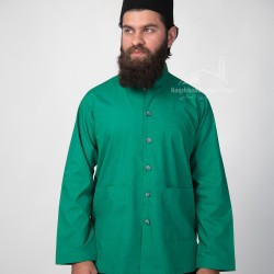 Sufi Muslim Casual Shirt – Green Spiritual Attire for Men