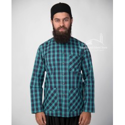 Plaid Checkered Muslim Casual Shirt – Full Sleeve Modest Islamic Wear