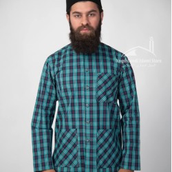 Plaid Checkered Muslim Casual Shirt – Full Sleeve Modest Islamic Wear