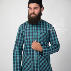 Plaid Checkered Muslim Casual Shirt – Full-Sleeve Cotton Islamic Shirt