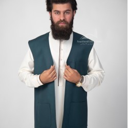 Men’s Green Waistcoat – Elegant Traditional Vest for Shalwar Kameez