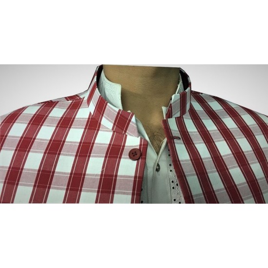 Beautiful Waist Coat for Men Red and White