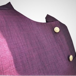 Graceful Round Neck Vest Coat – Men’s Maroon Waistcoat with Gold-Tone Buttons