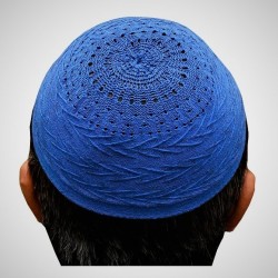 Prayer Cotton Knit Cap Blue