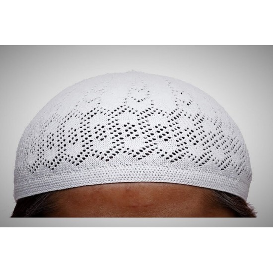 Prayer Cotton Knit Cap White Stripe