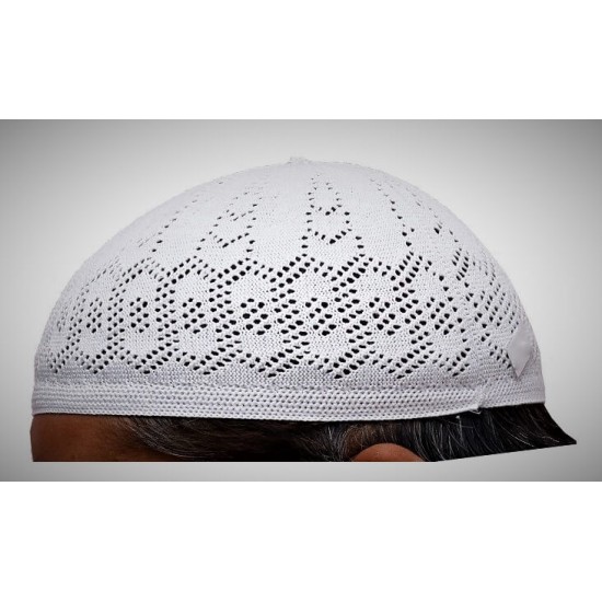 Prayer Cotton Knit Cap White Stripe