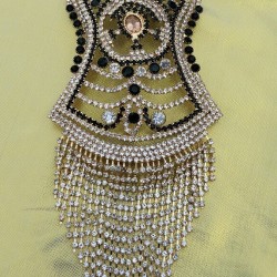 Green and White Pearls Nalain Sharif Very Large Badge