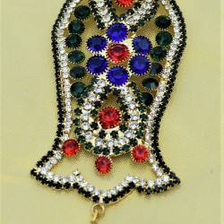 New Green Dominated Pearls Nalain Sharif Large Badge