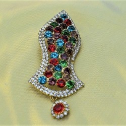 New Multicolor Pearls Nalain Sharif Large Badge 