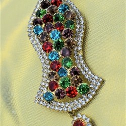 New Multicolor Pearls Nalain Sharif Large Badge 